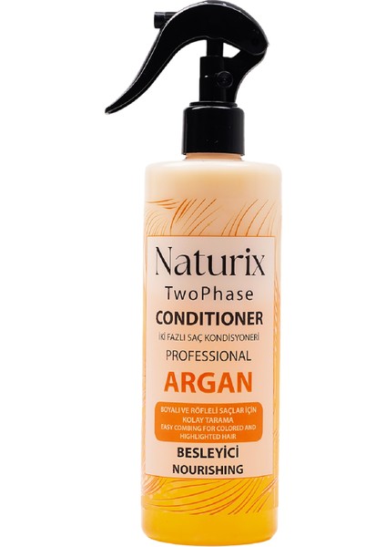 İki Fazlı Saç Açıcı Sprey 400 ml Argan Yağlı Besleyici Onarıcı Tüm Saç Tipleri İçin