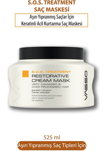 Keratin ve Havyar Ekstraktlı Saç Bakım Maskesi 525 ml Yıpranmış Saçlar İçin Profesyonel Onarım fiyatları
