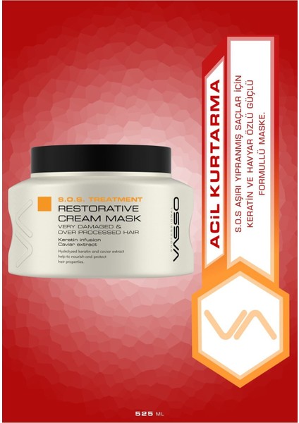 Keratin ve Havyar Ekstraktlı Saç Bakım Maskesi 525 ml Yıpranmış Saçlar İçin Profesyonel Onarım modelleri