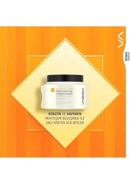 Keratin ve Havyar Ekstraktlı Saç Bakım Maskesi 525 ml Yıpranmış Saçlar İçin Profesyonel Onarım