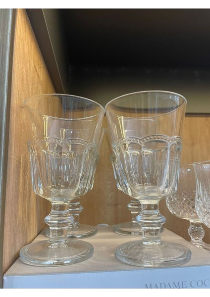 Cam Desenli Kadeh Seti 4 Parça Şık Tasarım Sofra ve İçecek Sunumları İçin modelleri