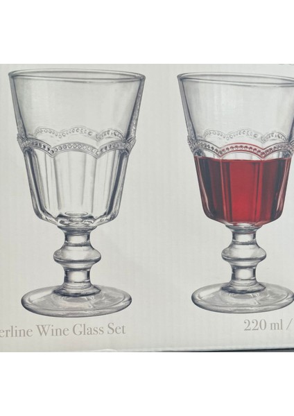 Cam Desenli Kadeh Seti 4 Parça Şık Tasarım Sofra ve İçecek Sunumları İçin fırsatları