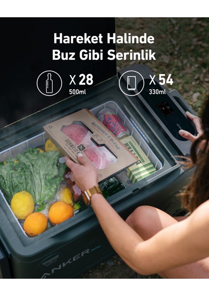 SOLIX EverFrost 40 / 43L 299Wh Pil Akülü Outdoor Kompresörlü Taşınabilir Buzdolabı + Çıkarılabilir Batarya