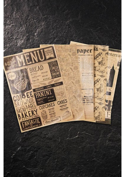 Lüx Yağlı Sunum Kağıdı 30'lu Karışık Desen Suya Dayanıklı 25x35 cm Set modelleri