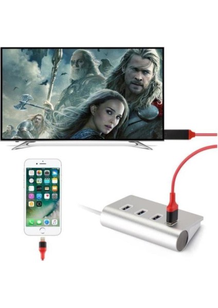 Lightning HDMI TV Çevirici Kablosu iPhone 5-XS Plus Uyumlu Kompakt ve Yüksek Performanslı modelleri