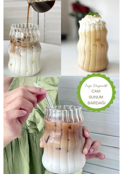 Isıya Dayanıklı Cam Sunum Bardağı 600 ml Kahve ve Soğuk İçecek Servisi İçin modelleri