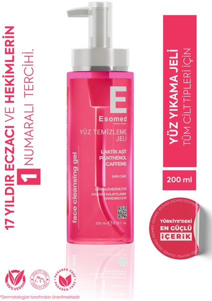 Tüm Cilt Tipleri İçin Arındırıcı ve Sıkılaştırıcı Yüz Temizleme Jeli 200 ml
