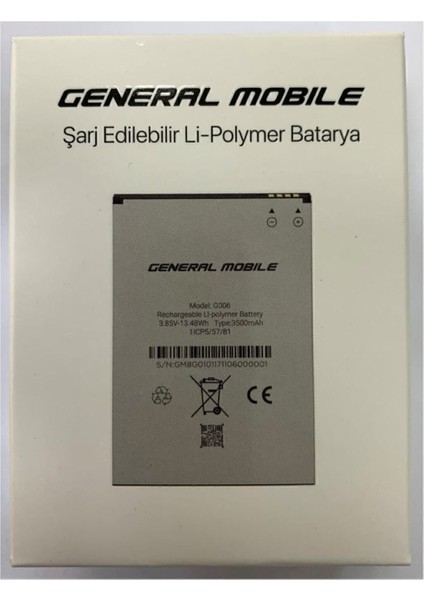 3500 mAh Li-Polymer Şarjlı Telefon Bataryası GM 8 Go ve GM 9 Go Modelleriyle Uyumlu modelleri