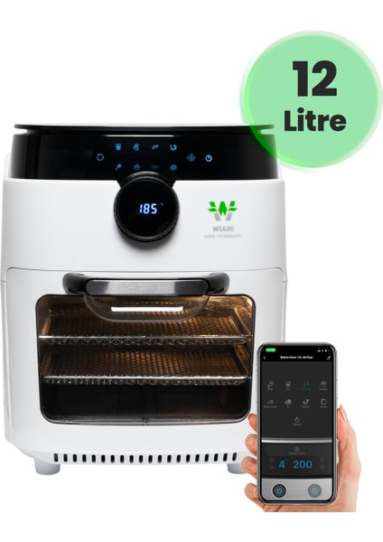 Akıllı Airfryer 12 L Yağsız Hava Fritözü Tek Hazneli Çıkarılabilir Kapak Enerji Tasarrufu