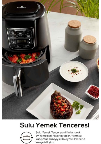 Air Pro Cook 3 in 1 XL Airfryer 4 L Tek Hazneli Çok Fonksiyonlu Enerji Tasarruflu Kolay Temizlik