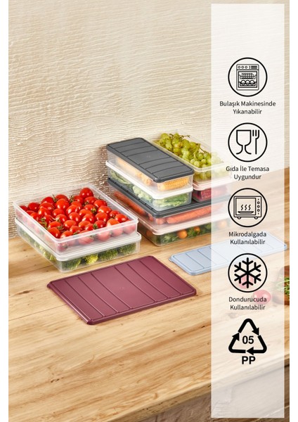 Nora 6 Adet 2,25 Lt. Saklama Kabı