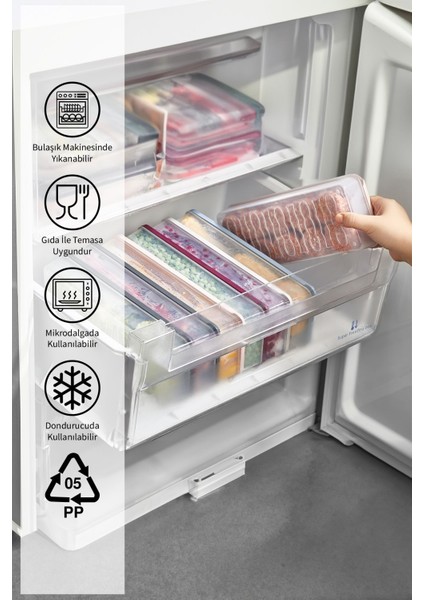 Nora 6 Adet 2,25 Lt. Saklama Kabı