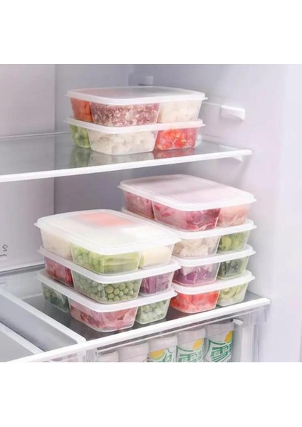 Plastik Saklama Kabı 1 Litre 4 Bölmeli Sızdırmaz Bulaşık Makinesinde Yıkanabilir 6'lı modelleri