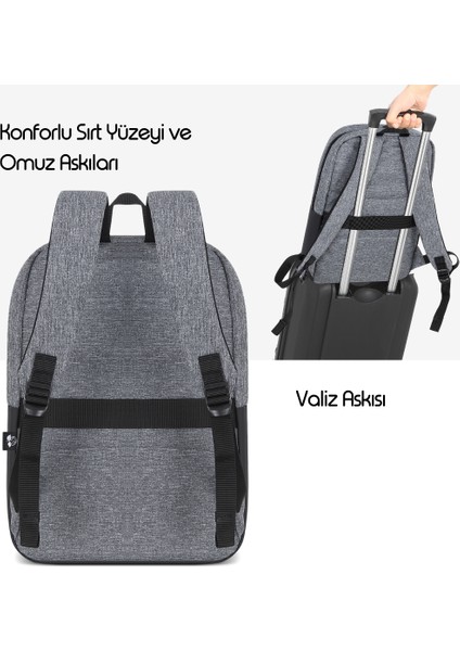 MCE-1104 15.6" Unıcıty Eco Notebook Sırt Çantası Gri indirimleri