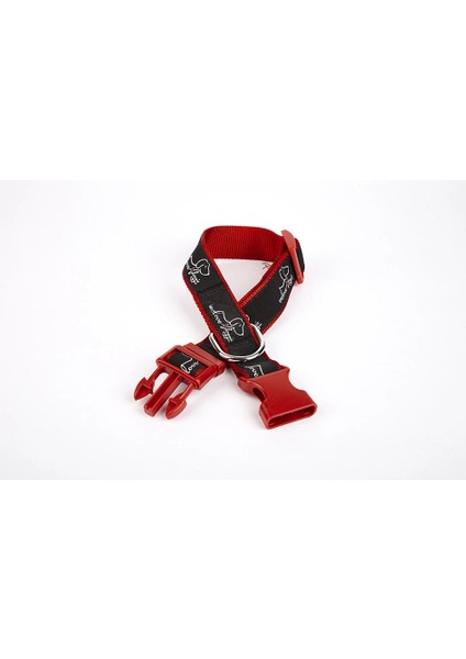 Doggie Köpek Desenli Dokuma Köpek Boyun Tasması 3 cm x 36-60 cm Kırmızı fiyatları
