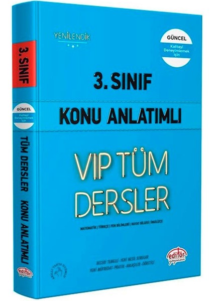 3. Sınıf Vip Tüm Dersler Konu Anlatımlı Mavi Kitap