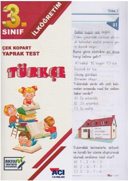 3.Sınıf Türkçe Çek Kopart Yaprak Test
