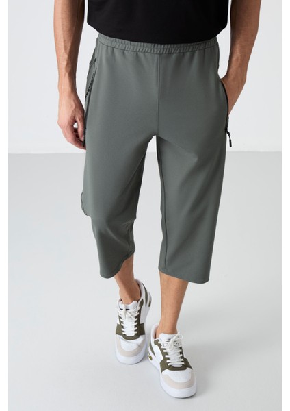 Çağla Fermuar Cepli Standart Kalıp Klasik Paça Erkek Kapri - 83091