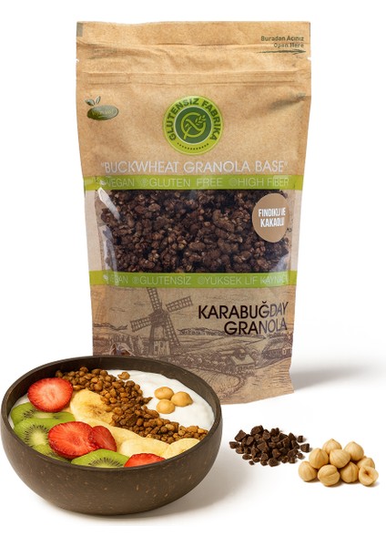 Fındık ve Kakaolu Yulaf & Karabuğday Granola 300 g (Glütensiz & Vegan) fiyatları