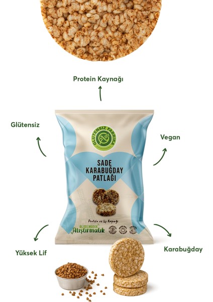 Mini Karabuğday Patlağı 24 g x 10 Adet (Glütensiz & Vegan) modelleri