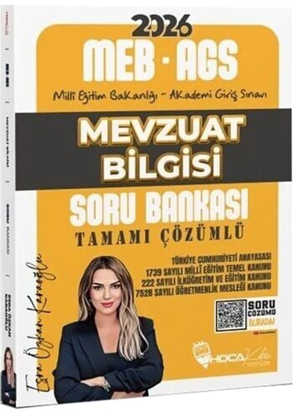 2026 Meb-Ags Tarih-Coğrafya-Sözel Sayısal Yetenek-Eğitimin Temelleri-Mevzuat Çözümlü Soru Bankası modelleri