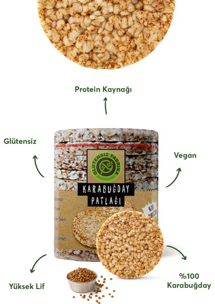 Karabuğday Patlağı Sade 88 g x 2 Paket (Glütensiz & Vegan) modelleri