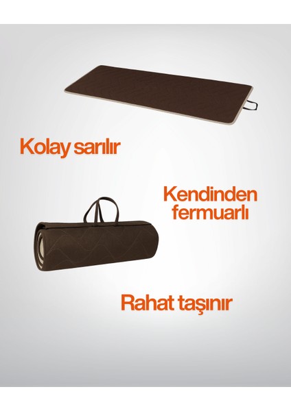 Zish Tektstil Kahverengi Taşınabilir Katlanır Yatak Karavan Kamp Yatağı Anne Yanı Yer Yatağı Misafir Yatağı modelleri
