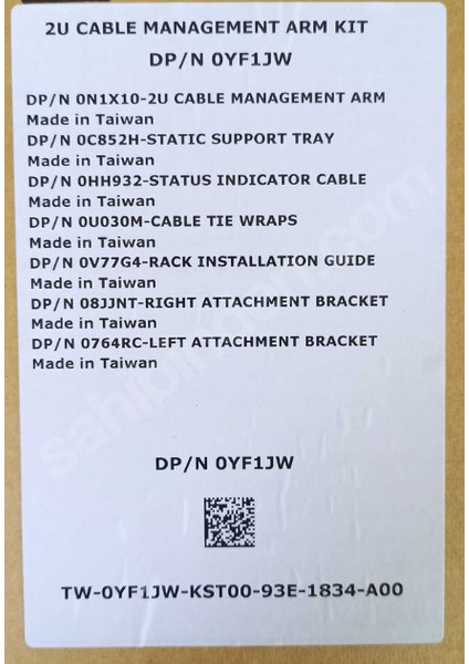 2u Kablo Yönetimi 0YF1JW/ R520 R720 R720XD R730 R740 R820 R830 indirimleri