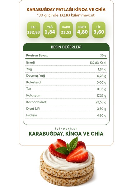 Karabuğday Patlağı Kinoa & Chia (24 Gram x 10 Paket) indirimleri