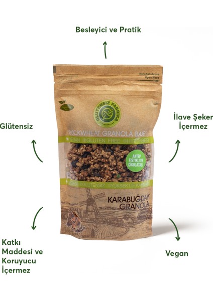 Antep Fıstıklı ve Çikolatalı Yulaf & Karabuğday Granola 300 g (Glütensiz & Vegan) modelleri