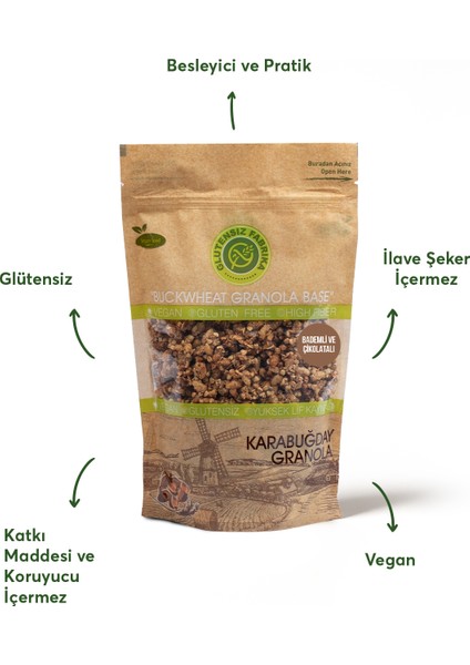 Badem ve Çikolatalı Yulaf & Karabuğday Granola 300 g (Glütensiz & Vegan) modelleri
