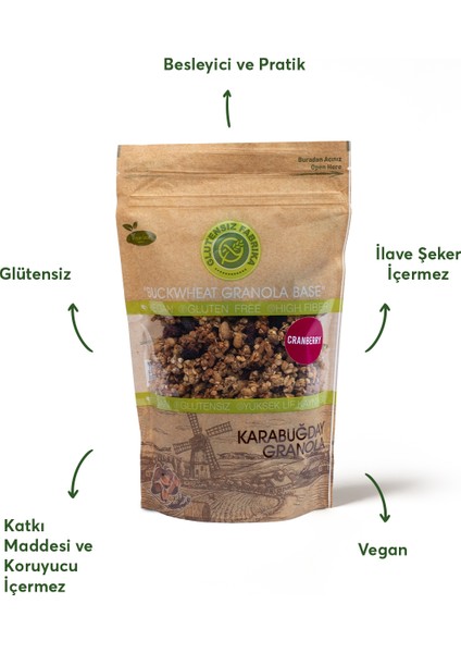 Cranberryli Yulaf & Karabuğday Granola 300 g (Glütensiz & Vegan) modelleri