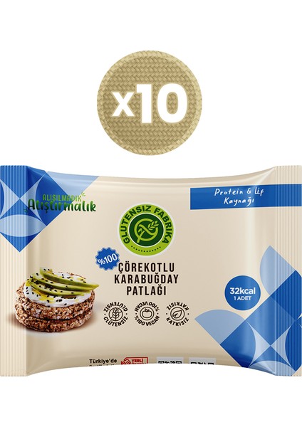 Karabuğday Patlağı Çörekotlu 24 G x 10 Paket (Glütensiz & Vegan)