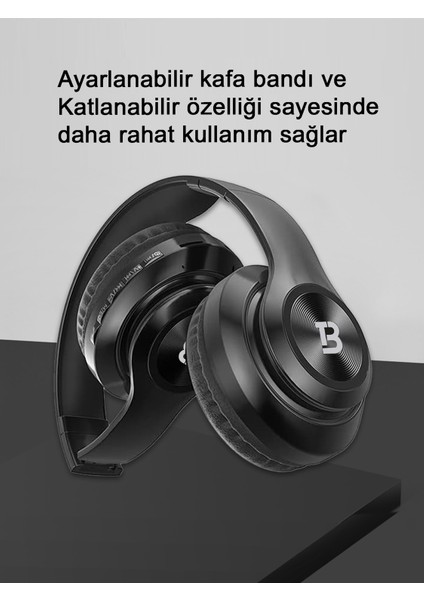 Kablosuz Kulaküstü Bluetooth Kulaklık Stereo-Mikrofon-Aux HK-036 indirimleri