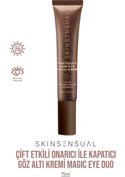 Magic Eye Duo Repair & CC - Çift Etkili Onarıcı ile Aydınlatıcı Göz Altı Kremi | Medium To Dark 15ML