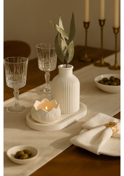 Lotus Beton Dekor Seti – Estetik ve Zarafetin Buluşması