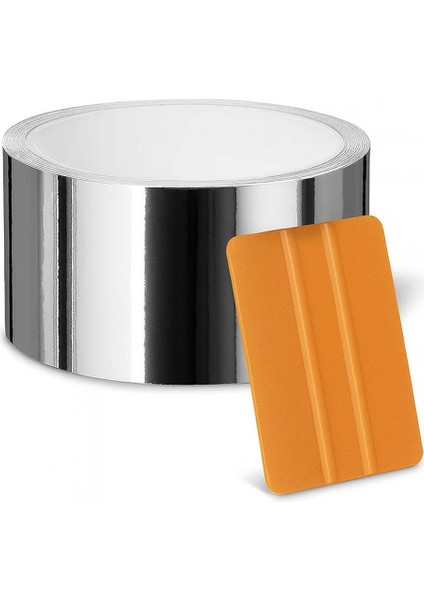 Krom Nikelaj Bant Yapışkanlı Araç Çıta Direk Kaplama Folyosu - Ragle Hediyeli