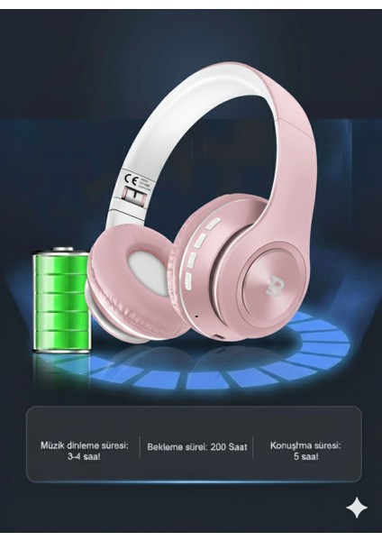 Kablosuz Kulaküstü Bluetooth Kulaklık Stereo-Mikrofon-Aux HK-036 fiyatları