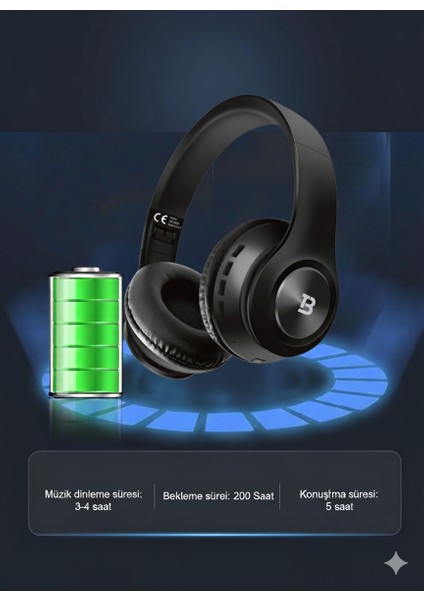 Kablosuz Kulaküstü Bluetooth Kulaklık Stereo-Mikrofon-Aux Sd Kart HK-036 fiyatları