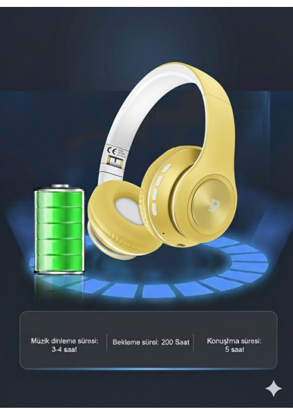 Kablosuz Kulaküstü Bluetooth Kulaklık Stereo-Mikrofon-Aux HK-036 fiyatları