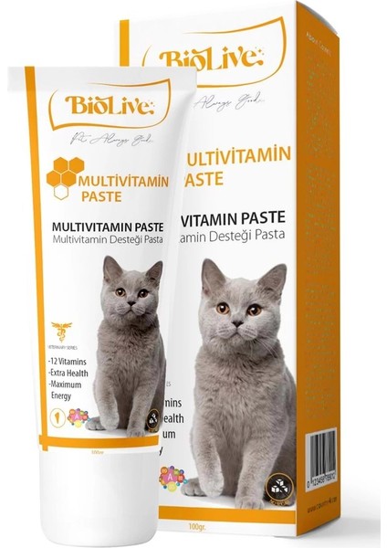 Biolive Kediler Için Multivitamin Paste 100GR