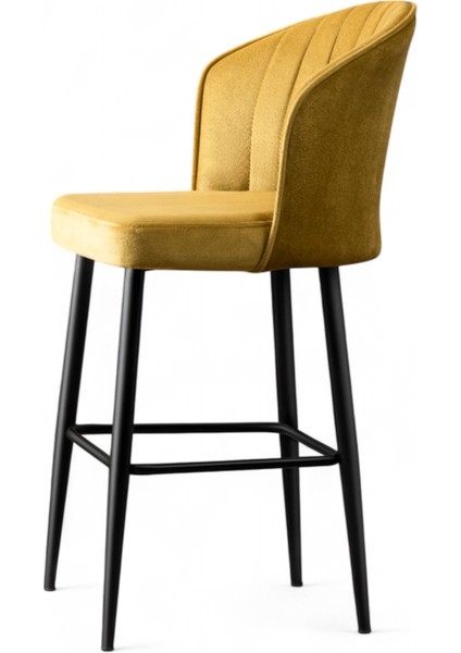 Rubi Bar Sandalye - Babyface Sarı - Siyah Metal Ayak fiyatları
