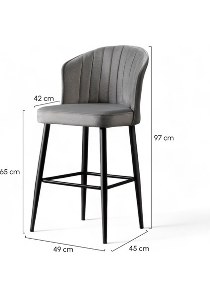 Rubi Bar Sandalye - Babyface Sarı - Siyah Metal Ayak modelleri