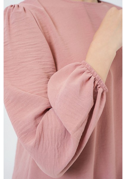 Kadın BDART Düzenli Yaka ve Uzun Kol İki Parça Koordinat Seti Tozlu Gül Pembesi