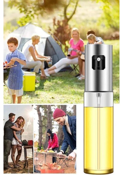 Cam Sprey Yağdanlık 100 ml Paslanmaz Çelik Kapaklı BPA’sız Şık Tasarım Pratik Mutfak Aksesuarı