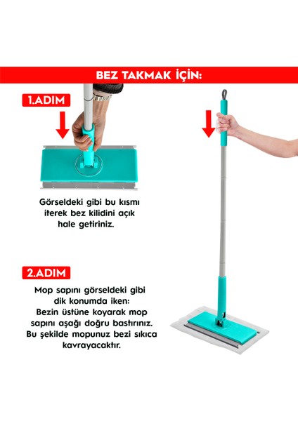 Şip Şak Mop + Yer Havlusu Otomatik El Değmeden Tüm Bezlerle Uyumlu Temizlik Seti Paspas modelleri
