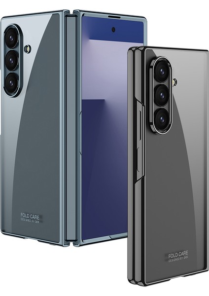 Galaxy Z Fold 7 Kılıf Zore Full Camlı Kıpta Kapak - Gri-Yeşil modelleri
