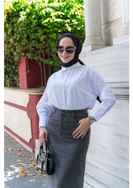 Ara Boy Likralı Gabardin Etek Antik Antrasit indirimleri