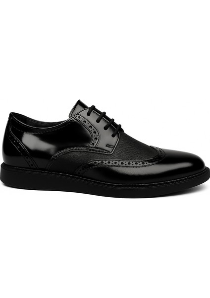 GR0388 Hakiki Rugan Deri Hafif Eva Taban Büyük Küçük Numara Damatlık Erkek Klasik Ayakkabı