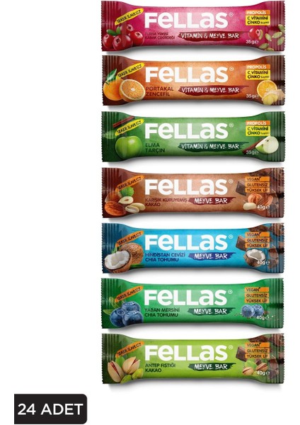 24 Adet Meyveli Bar Süper Karma Kutu fiyatları